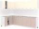 Кухонный гарнитур Кортекс-мебель Корнелия Лира 1.5x2.9 без столешницы (крем/капучино) - 
