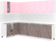 Готовая кухня Кортекс-мебель Корнелия Лира 1.5x2.9 без столешницы (розовый/оникс) - 