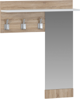 Вешалка для одежды Genesis Мебель Энтер 2 Мини с зеркалом (дуб сонома/белый) - 