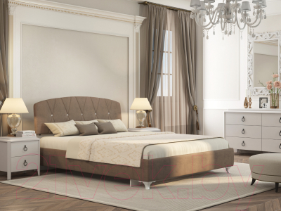 Двуспальная кровать Genesis Мебель Adelina 160x200 (ажур 22 коричневый)