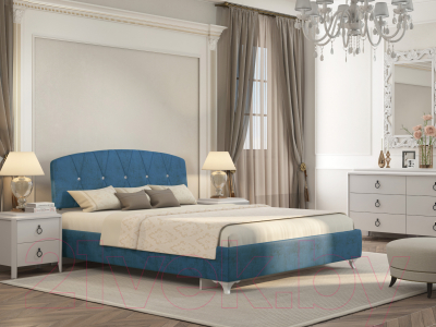 Двуспальная кровать Genesis Мебель Adelina 160x200 (ажур 43 синий)
