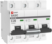 

Выключатель автоматический EKF, ВА 47-100 / mcb47100-3-20C-bas