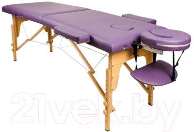 Массажный стол Atlas Sport Складной 2-с 70см (фиолетовый/деревянный)