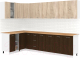 Готовая кухня Кортекс-мебель Корнелия Лира 1.5x2.9 (дуб сонома/венге/дуб бунратти) - 