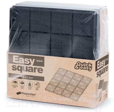 Плитка садовая Prosperplast Easy Square IES40-S411 (черный)