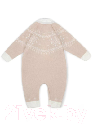 Комбинезон для малышей Amarobaby Pure Love Christmas Snow / AB-OD21-PLC5S/03-74 (бежевый, р.74)