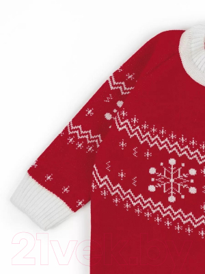 Комбинезон для малышей Amarobaby Pure Love Christmas Snow / AB-OD21-PLC5S/07-56 (красный, р.56)