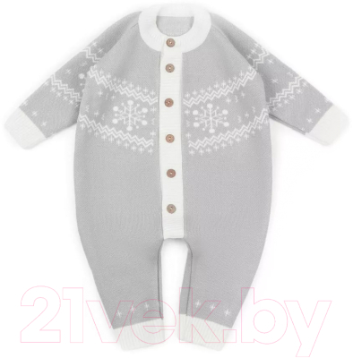 Комбинезон для малышей Amarobaby Pure Love Christmas Snow / AB-OD21-PLC5S/11-62 (серый, р.62)