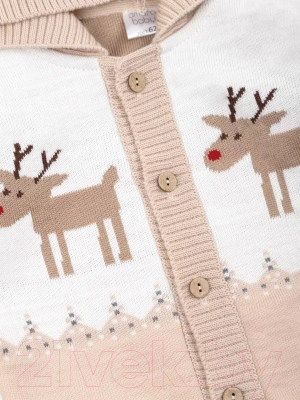 Комбинезон для малышей Amarobaby Pure Love Christmas Deer / AB-OD21-PLC502D/03-62 (бежевый, р.62)