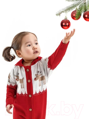 Комбинезон для малышей Amarobaby Pure Love Christmas Deer / AB-OD21-PLC502D/07-62 (красный, р.62)