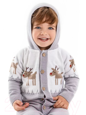 Комбинезон для малышей Amarobaby Pure Love Christmas Deer / AB-OD21-PLC502D/11-56 (серый, р.56)