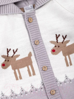 Комбинезон для малышей Amarobaby Pure Love Christmas Deer / AB-OD21-PLC502D/11-56 (серый, р.56)