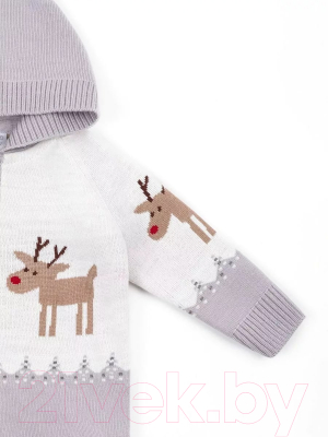 Комбинезон для малышей Amarobaby Pure Love Christmas Deer / AB-OD21-PLC502D/11-62 (серый, р.62)