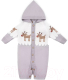Комбинезон для малышей Amarobaby Pure Love Christmas Deer / AB-OD21-PLC502D/11-62 (серый, р.62) - 