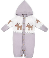 Комбинезон для малышей Amarobaby Pure Love Christmas Deer / AB-OD21-PLC502D/11-80 (серый, р.80) - 