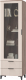 Шкаф с витриной MLK Тоскана 900 с 1 стеклянной дверью и 2 ящиками (дуб табачный/бисквит) - 