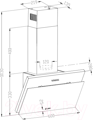 Вытяжка наклонная Lex GS Luka 60 / CHAO000329 (черный)