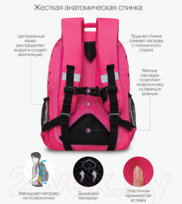 Школьный рюкзак Grizzly RG-360-5 (фуксия)