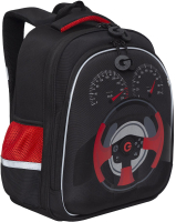Школьный рюкзак Grizzly RAz-387-4 (черный/красный) - 