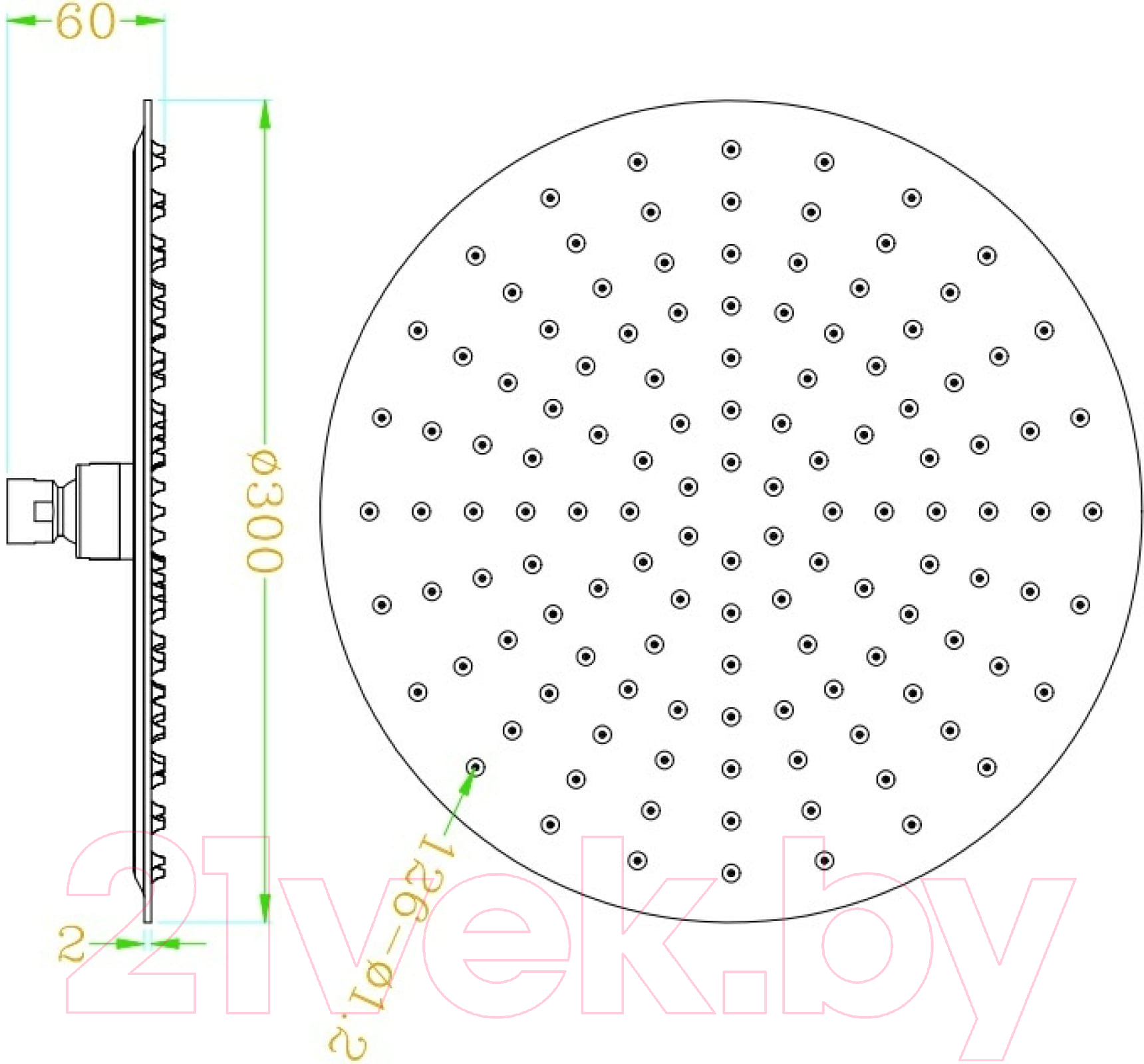 Верхний душ Slezak RAV KS0001CMAT