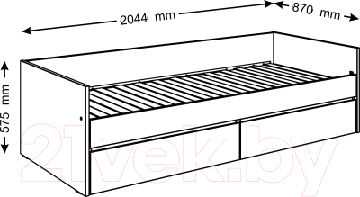 Изображение товара Кровать-тахта Mio Tesoro Кастор раздвижная 80x200 2.03.08.130.1 (белый)