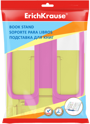 Подставка для книг Erich Krause Base. Neon Solid / 58043 (желтый/розовый)