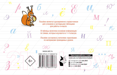 Учебное пособие АСТ Таблицы по русскому языку для начальной школы (Узорова О.В., Нефедова Е.А.)