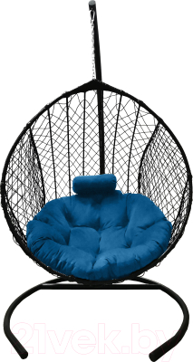 Кресло подвесное Craftmebelby Кокон Капля стандарт (черный/голубой)