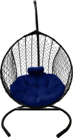 Кресло подвесное Craftmebelby Кокон Капля стандарт (черный/синий) - 