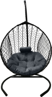 Кресло подвесное Craftmebelby Кокон Капля стандарт (черный/серый) - 