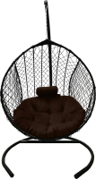 Кресло подвесное Craftmebelby Кокон Капля стандарт (черный/коричневый) - 