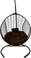 Кресло подвесное Craftmebelby Кокон Капля стандарт (графит/коричневый) - 