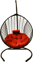 Кресло подвесное Craftmebelby Кокон Капля стандарт (коричневый/коралловый) - 