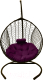 Кресло подвесное Craftmebelby Кокон Капля стандарт (коричневый/фиолетовый) - 