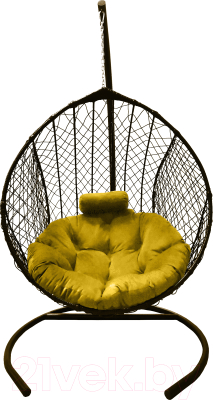 Кресло подвесное Craftmebelby Кокон Капля стандарт (коричневый/желтый)