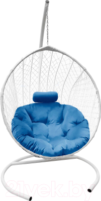 Кресло подвесное Craftmebelby Кокон Капля стандарт (белый/голубой)
