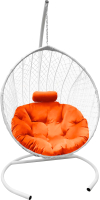 Кресло подвесное Craftmebelby Кокон Капля стандарт (белый/коралловый) - 