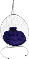Кресло подвесное Craftmebelby Кокон Капля стандарт (белый/фиолетовый) - 
