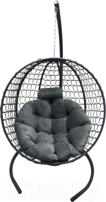 Кресло подвесное Craftmebelby Кокон Круглый Премиум (графит/серый)