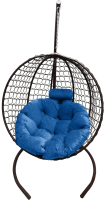 Кресло подвесное Craftmebelby Кокон Круглый Премиум (коричневый/голубой) - 