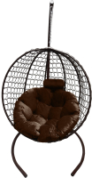 Кресло подвесное Craftmebelby Кокон Круглый премиум (коричневый/коричневый) - 