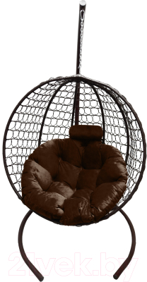 Кресло подвесное Craftmebelby Кокон Круглый премиум (коричневый/коричневый)