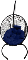 Кресло подвесное Craftmebelby Кокон Круглый стандарт (черный/синий) - 