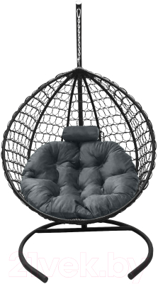 Кресло подвесное Craftmebelby Кокон Капля Премиум (черный/серый)