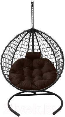 Кресло подвесное Craftmebelby Кокон Капля Премиум (черный/коричневый)