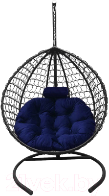Кресло подвесное Craftmebelby Кокон Капля Премиум (черный/синий)