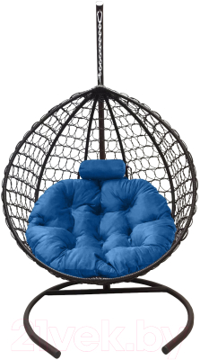 Кресло подвесное Craftmebelby Кокон Капля Премиум (коричневый/голубой)
