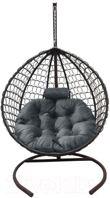 Кресло подвесное Craftmebelby Кокон Капля Премиум (коричневый/серый)