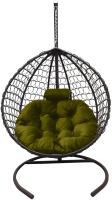 Кресло подвесное Craftmebelby Кокон Капля Премиум (коричневый/зеленый) - 