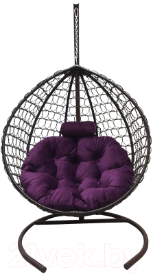 Кресло подвесное Craftmebelby Кокон Капля Премиум (коричневый/фиолетовый)